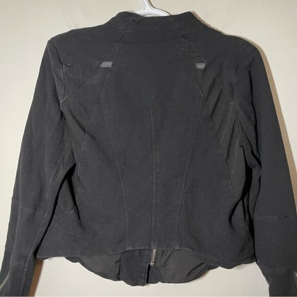 Anthropologie Blank NYC Mesh Detail BlackCrepe Jacket size M - Picture 7 of 10